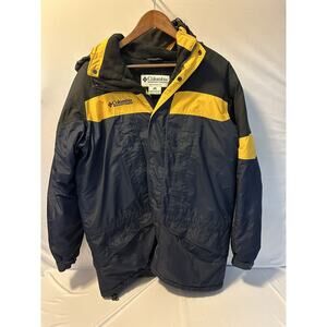 Columbia Sportswear Large Tall Blue Yellow Rain Winter Coat Jacket